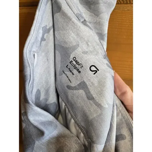 Gap Jogger Camo Eclipse Gray Large Athleisure Pant High Waist Pocket Workout Gym - Picture 5 of 5